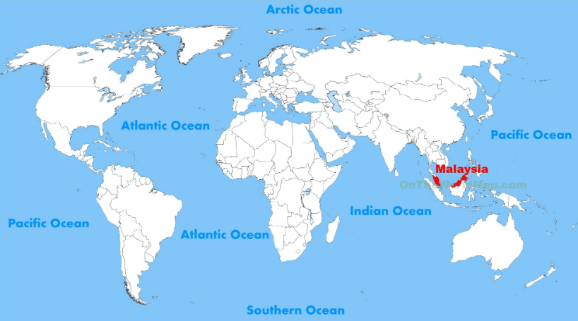 مالزی بر روی نقشه