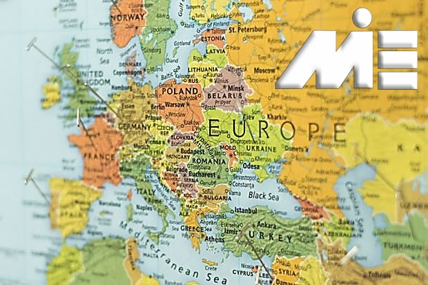 نقشه اروپا ـ مهاجرت به اروپا