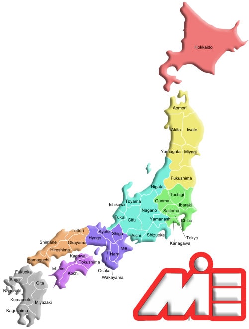 نقشه ژاپن ـ ایالات ژاپن ـ ویزای ژاپن ـ مهاجرت به ژاپن