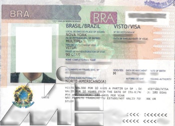 ویزای برزیل ـ ویزای توریستی برزیل ـ ویزای تضمینی برزیل ـ تصویری از ویزای برزیل