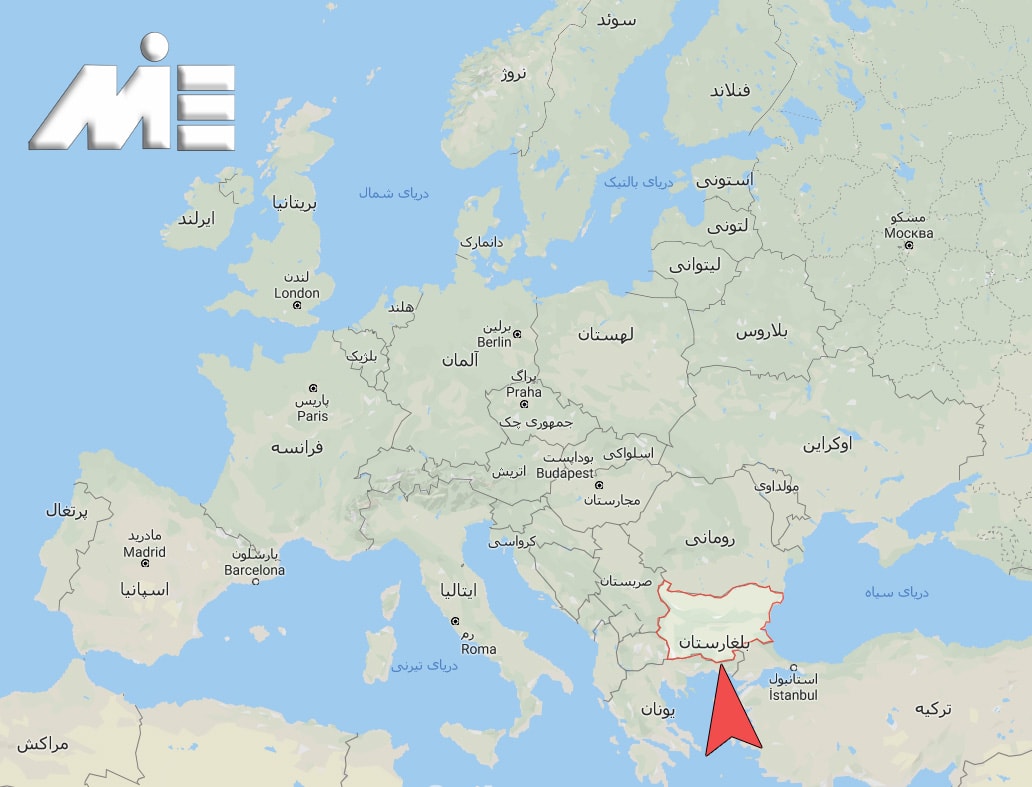 بلغارستان بر روی نقشه ـ‌ بلغارستان کجاست؟ ـ مهاجرت به بلغارستان ـ ویزای بلغارستان ـ پاسپورت بلغارستان