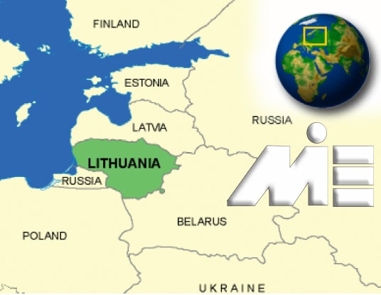 لیتوانی بر روی نقشه ـ کشور لیتوانی کجاست؟ ـ مهاجرت به لیتوانی