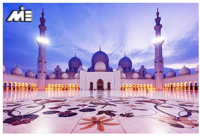 مسجد شیخ زاید امارات ـ جاذبه های گردشگری امارات ـ‌ ویزای توریستی امارات
