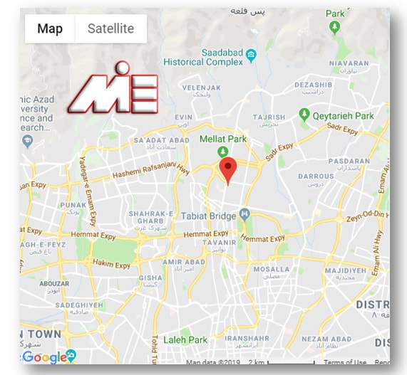 آدرس سفارت امارات در تهران بر روی نقشه