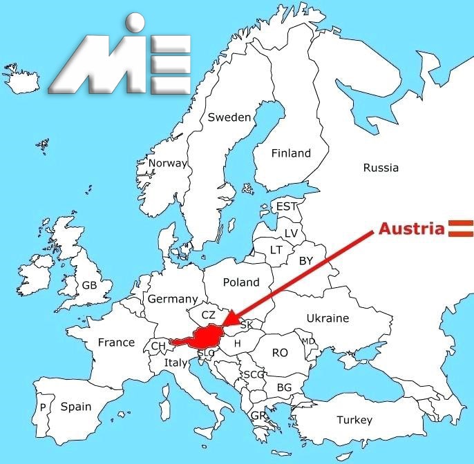 اتریش بر روی نقشه - اتریش کجاست؟