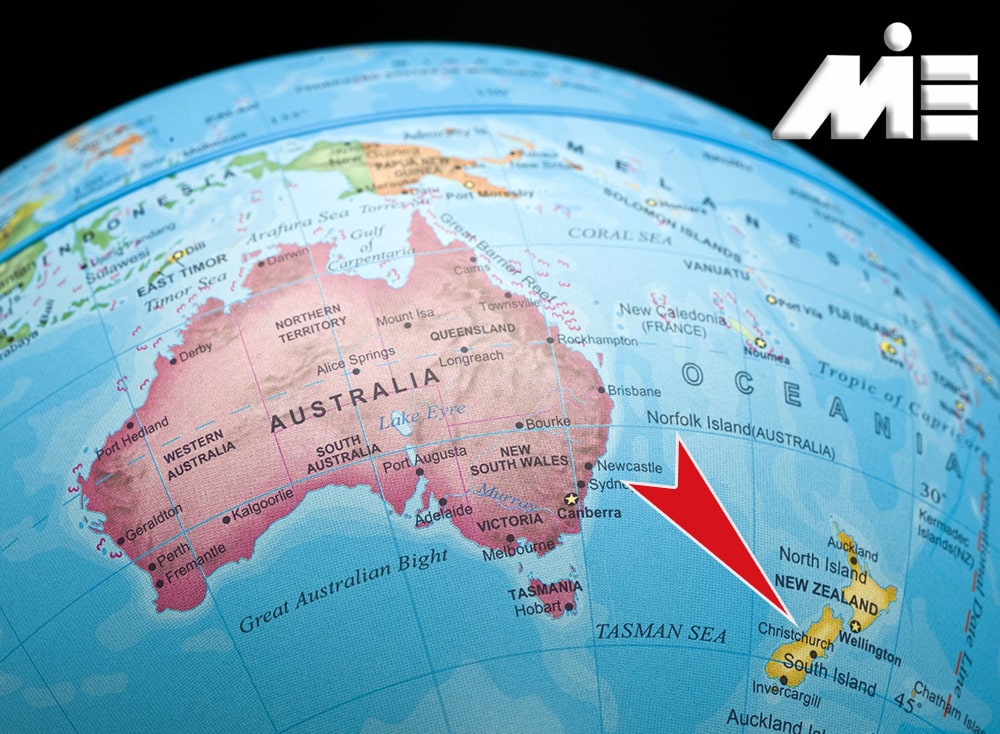 نیوزلند بر روی نقشه - نیوزلند کجاست؟ - مهاجرت به نیوزلند