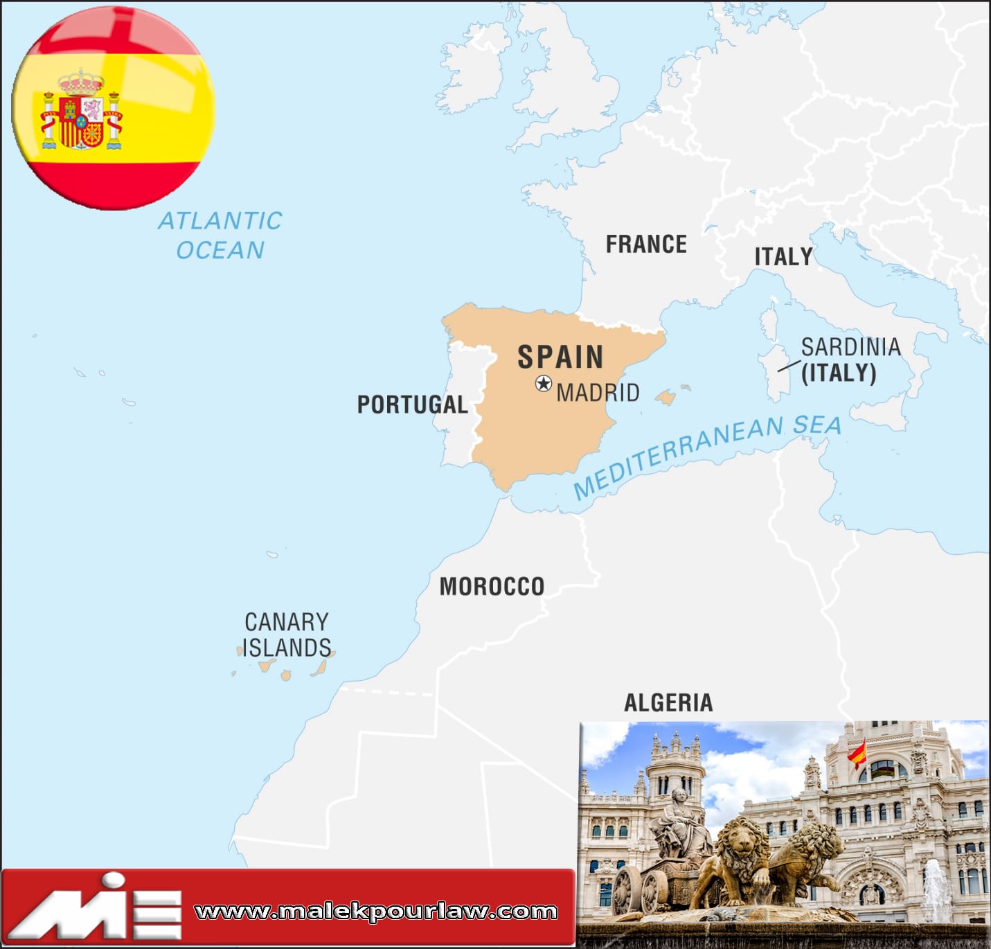 نقشه اسپانیا - مهاجرت به اسپانیا - اقامت اسپانیا - اسپانیا کجاست؟