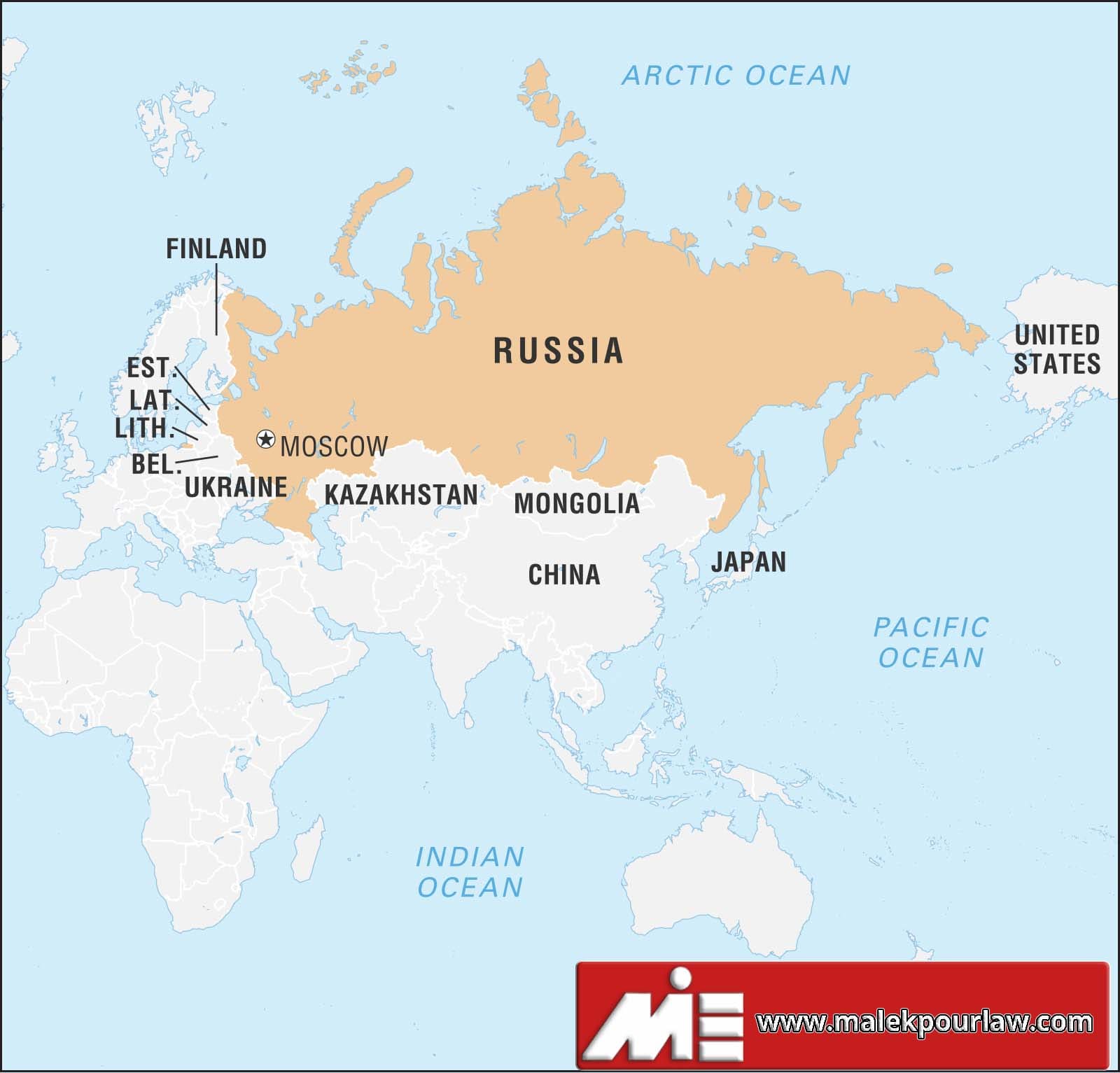 نقشه روسیه - مهاجرت به روسیه
