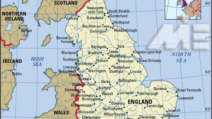 نقشه انگلستان
