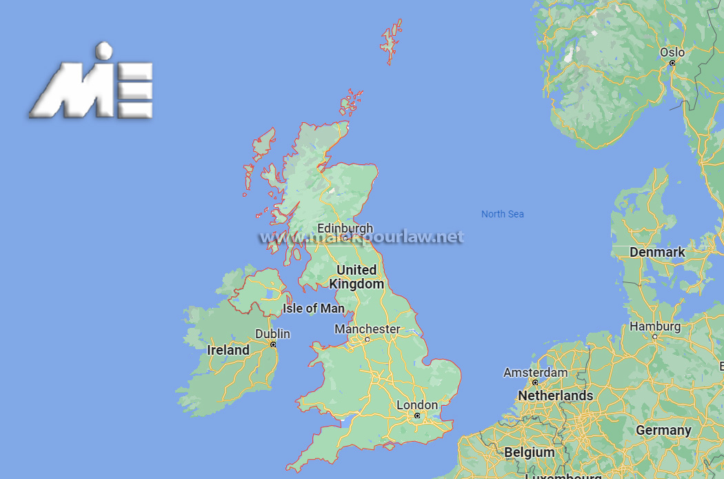 نقشه کشور انگلستان - موسسه MIE