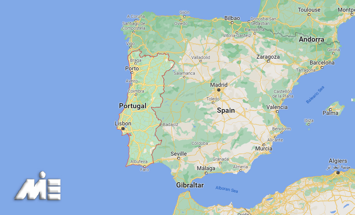 نقشه کشور پرتغال - موسسه mie