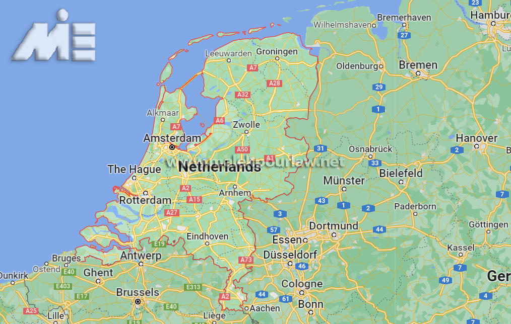 نقشه کشور هلند - موسسه MIE